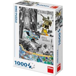 DINO Puzzle1000 dílků Barcelona Španělsko foto koláž 47x66cm skládačka